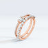 Baguette and Round Lab-Grown Diamond Double Half-Eternity Ring in Rose Gold